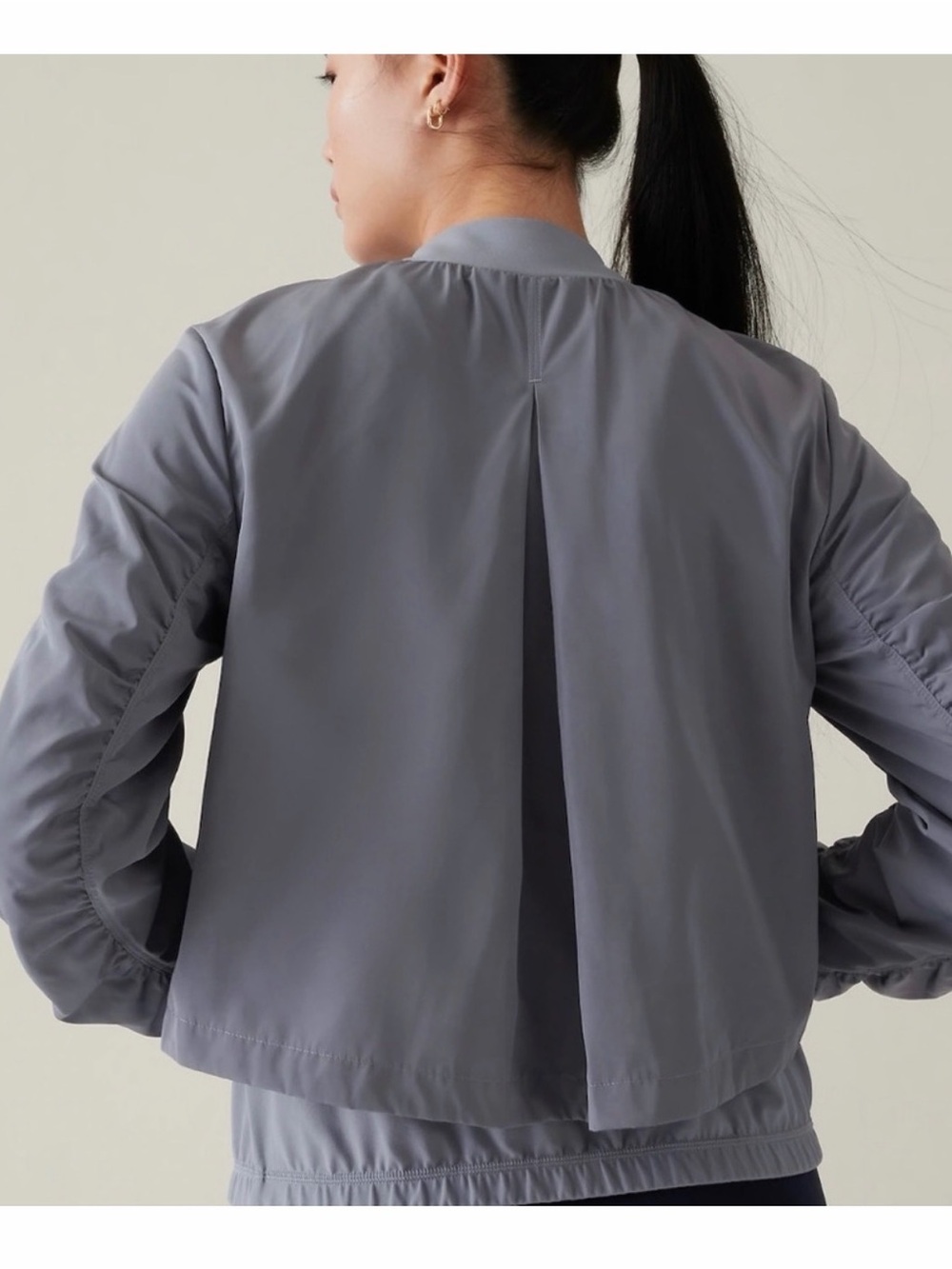 Athleta Slate Gray Bomber Jacket - Picture 2 of 5